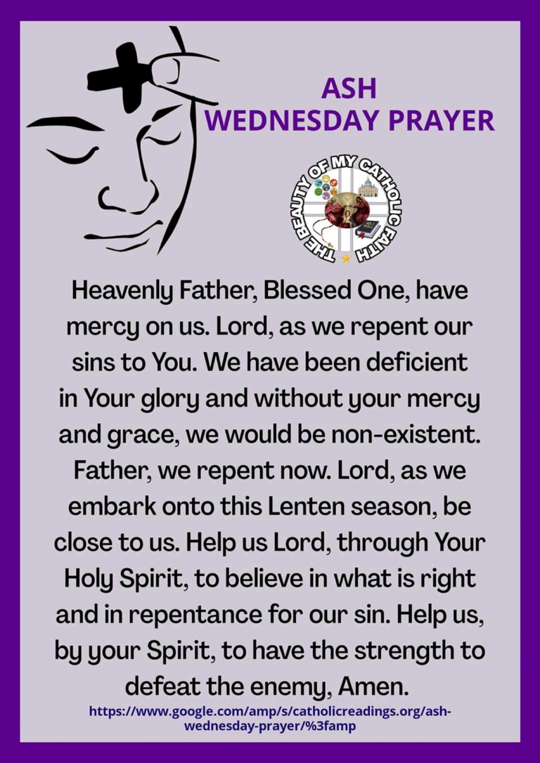 Prayer for Ash Wednesday Keash Parish